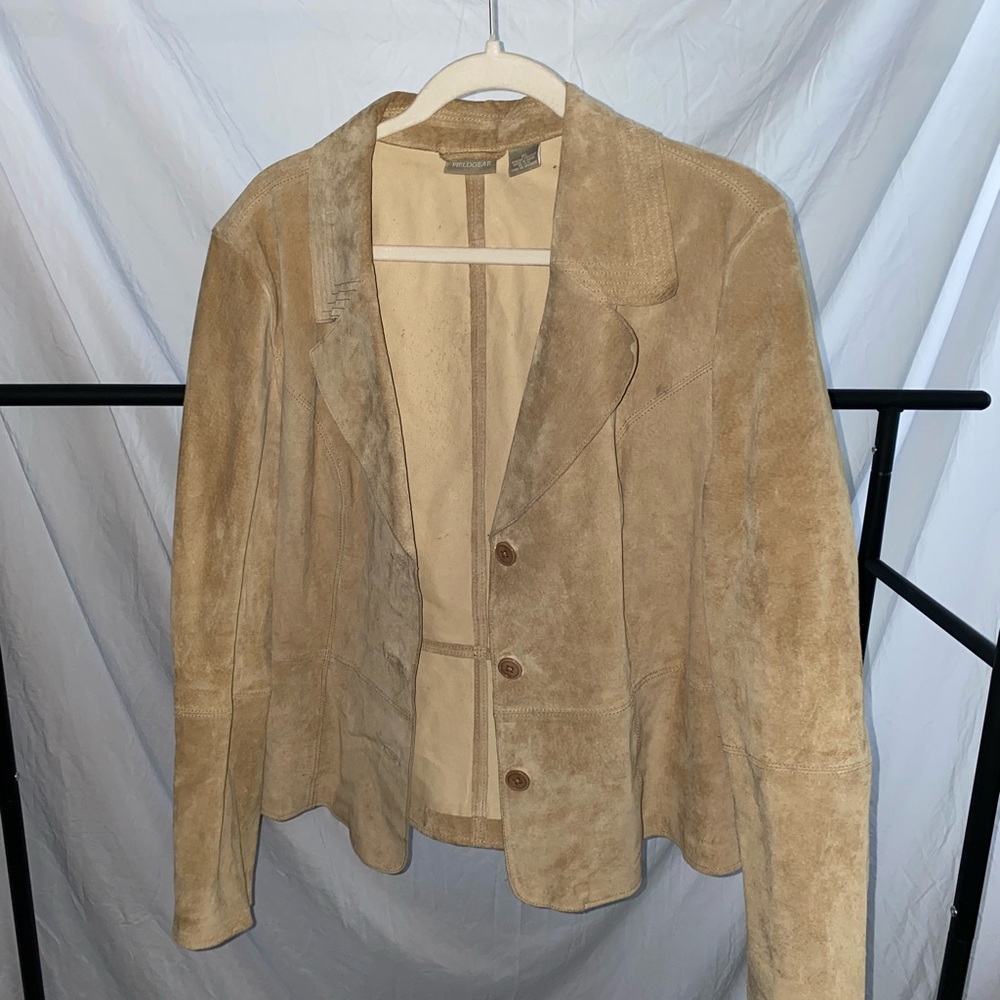 Tan Tailored Blazer with Cropped Design